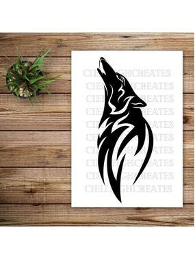 *2 for $20* Wolf Howling Vinyl decal sticker Handcrafted